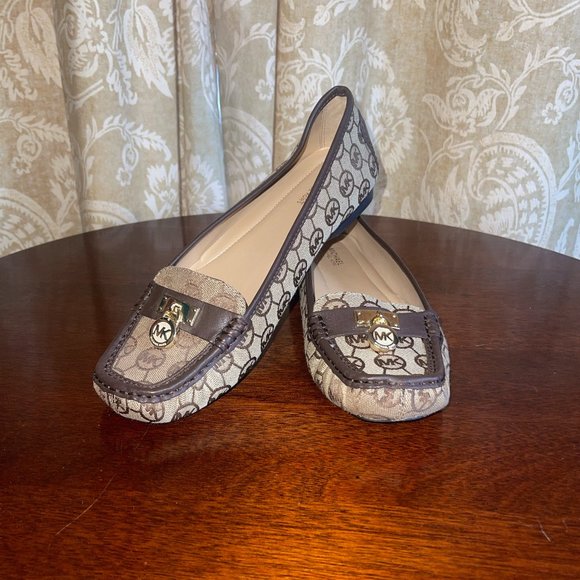 Camel and brown Michael Kors loafers, size - Picture 1 of 4
